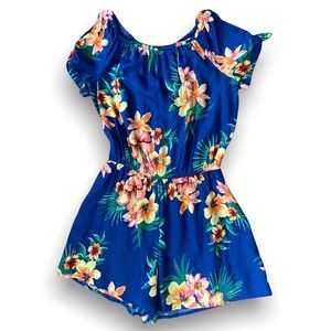 Abercrombie kids 11/12 floral cold shoulder romper